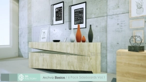 【UE4.26】建筑可视化基础 - 六件套边柜  ArchViz Basics - 6 Pack Sideboards