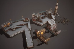 【UE】古代海港与船舶资源包  Ancient Seaport and Ship Pack
