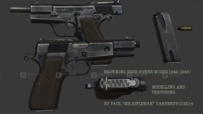 勃朗宁大威力M1935 - Browning High-Power M1935 3D model-22