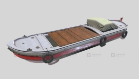 迷你货船低模PBR Mini Cargo Ship Low-poly PBR
