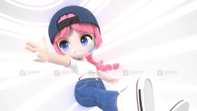 卡通可爱小女孩Q版角色模型 Chloe