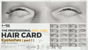 眼睛睫毛插片模型 Eyelashes Part 1 - Professional Realtime Hair card