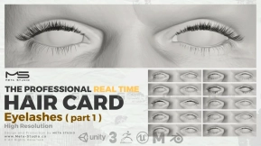 眼睛睫毛插片模型 Eyelashes Part 1 - Professional Realtime Hair card
