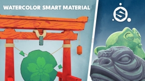 水彩风格化智能材质球 Watercolor Smart Material for Substance Painter