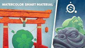 水彩风格化智能材质球 Watercolor Smart Material for Substance Painter