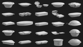 73个食品外卖饭盒包装盒模型