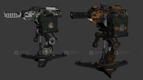 哨戒炮塔-8 - Sentry turret 3D model-8