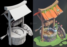 【Maya+ZBrush】5年大佬在线讲解超Q水井模型制作教程；零基础案例学习教程