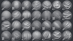 布料褶皱缝线接缝笔刷 Cloth and Drapery brushes pack