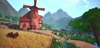 【UE】风格化风车谷  Stylized Windmill Valley - UE5 ( Stylized Valley Windmil Stylized )