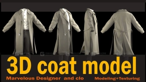 男士大衣风衣外套模型 coat model (Project files zprj OBJ FBX )+ texture