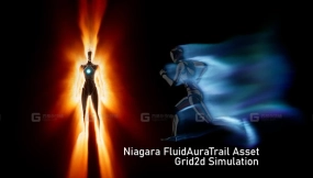 【UE5.4-5.7】流体尾迹网格二维系统 FluidAuraTrail Grid2d