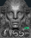 12个zbrush头发毛发笔刷曲线 ZBrush Sculpting Hair Brushes Pack 