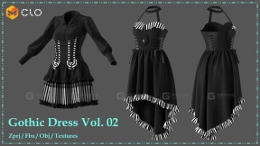 2套复古哥特吊带裙连衣裙vol.2 Gothic Dress Vol. 02