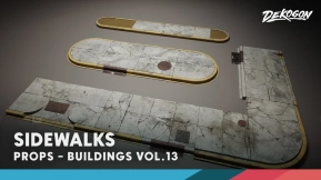 【UE】建筑系列第13卷 - 人行道（可顶点绘制的碎片、水渍、污垢）  Buildings VOL.13 - Sidewalks (Vertex Paintable Debris Water Damage Dirt)