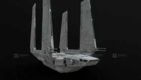 低多边形星球大战泽塔穿梭机 - Low Poly Star Wars Zeta Shuttle