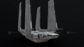 低多边形星球大战泽塔穿梭机 - Low Poly Star Wars Zeta Shuttle
