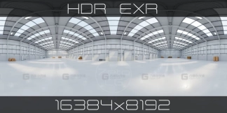 HDRI - 工业仓库室内 11b - 8192x4096  HDRI - Industrial Warehouse Interior 11b - 8192x4096