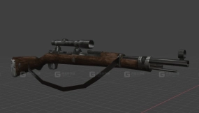带瞄准镜的卡宾枪98k - Karabineer 98k scoped 3D model-17