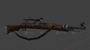 带瞄准镜的卡宾枪98k - Karabineer 98k scoped 3D model-17