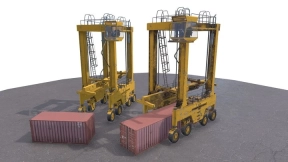 跨运车和集装箱 Straddle Crane & Shipping Containers