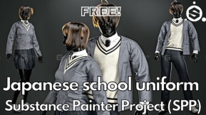5种校服布料皮革智能材质球贴图