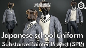 5种校服布料皮革智能材质球贴图