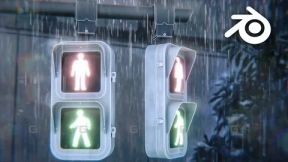Blender制作动漫风格红绿灯场景 Create Anime Traffic Light Scene in Blender