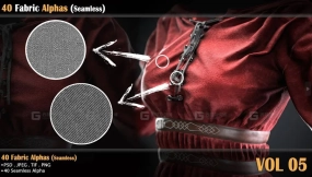 40个无缝布料alpha贴图 40 Fabric Alphas (seamless) - VOL 05 zbrush31