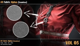 40个无缝布料alpha贴图 40 Fabric Alphas (seamless) - VOL 05 zbrush31