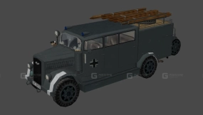 欧宝闪电ks军用消防车 - Opel Blitz ks military fire truck 3D model-139