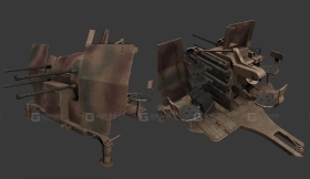 FlaK 38防空炮-17 - FlaK 38 3D model-17