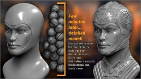 300个zbrush科幻笔刷 Sci-Fi Maker 300 ZBrush Brushes And 150 Alphas