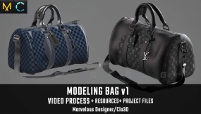 手提包模型 Bag. Clo 3D  Marvelous Designer project +obj