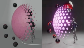 如何使用Blender几何节点制作发光六边形护盾动画