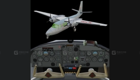 双引擎螺旋桨飞机  Twin-Engine Propeller Aircraft