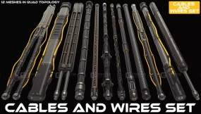 电线电缆套装模型 Cables and Wires set 3D model