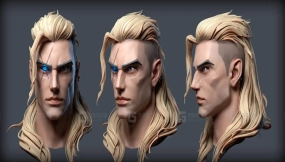 zbrush卡通风格化男性头像基础模型 Sova FanArt