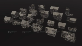 烧毁的木制建筑 Burned Wooden Buildings