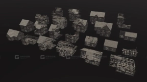烧毁的木制建筑 Burned Wooden Buildings