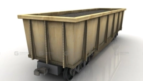 火车矿石车 - Train orecar 3D model-40