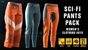 科幻风格女士长裤