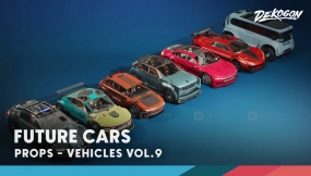 【UE】载具 VOL.9- 未来汽车（Low Poly） Vehicles VOL.9- Future Cars (Low Poly)