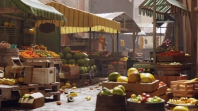水果市场水果摊模型 Fruit Market