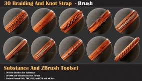 30种编织与结扣带子笔刷 30 Braiding And Knot Strap - Brush