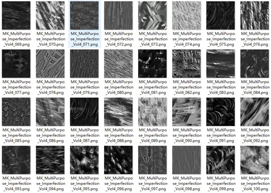 【贴图】100组破旧污迹划痕深度图片素材 Artstation – 100 MultiPurpose Imperfection VOL.04 ...