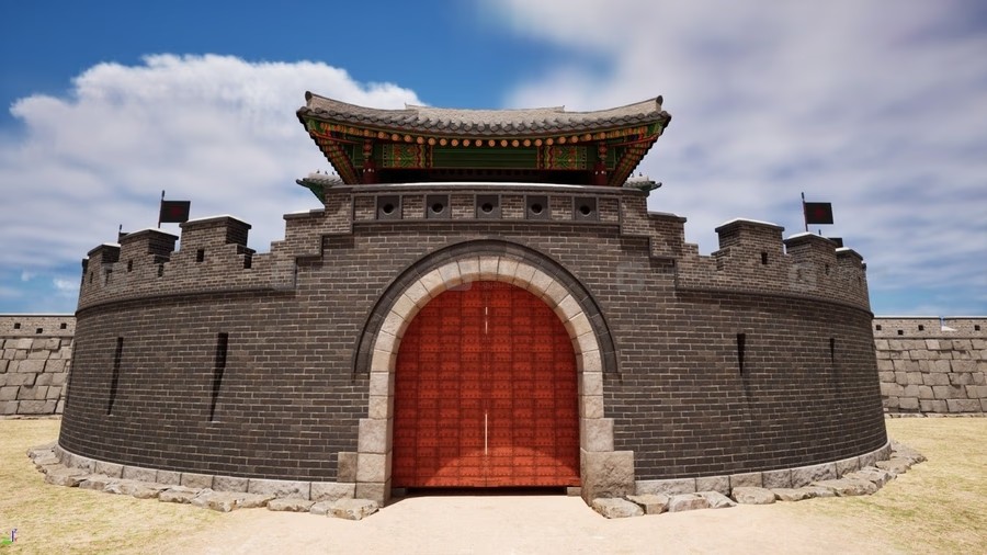 【UE】中式古代建筑城门_UE资源_资源素材_西基杂货铺