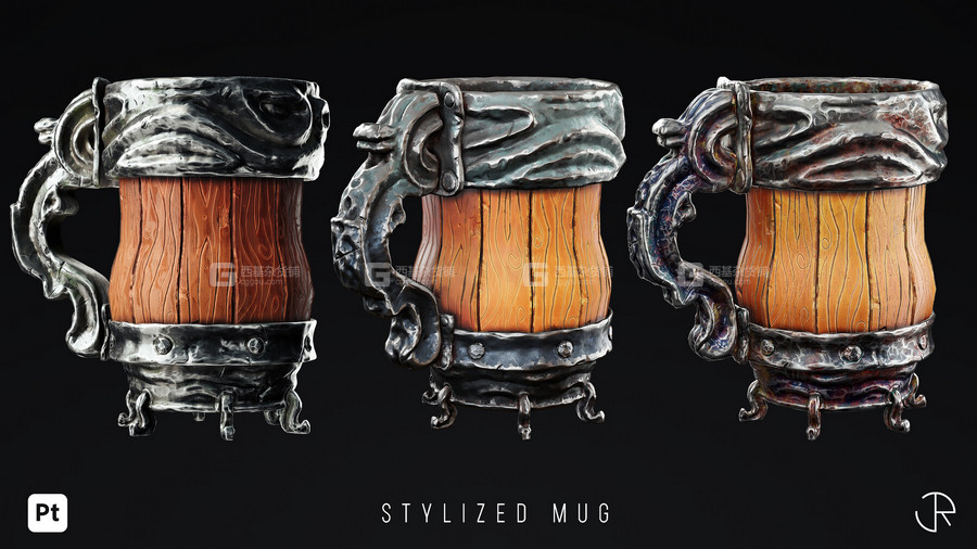 Substance木头钢铁材质预设 Artstation – Stylized Smart Materials Wood & Metal Vol.02_00002.jpg