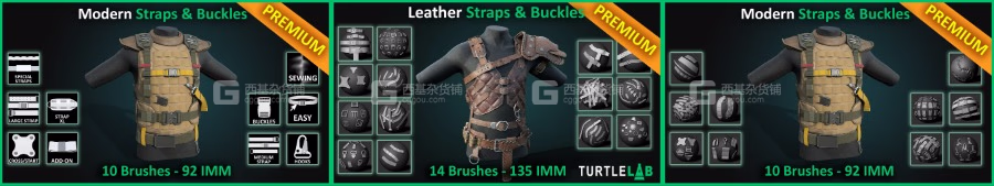 ZBrush现代衣服皮革笔刷预设 ArtStation – Ultimate Strap & Buckles_25.avif