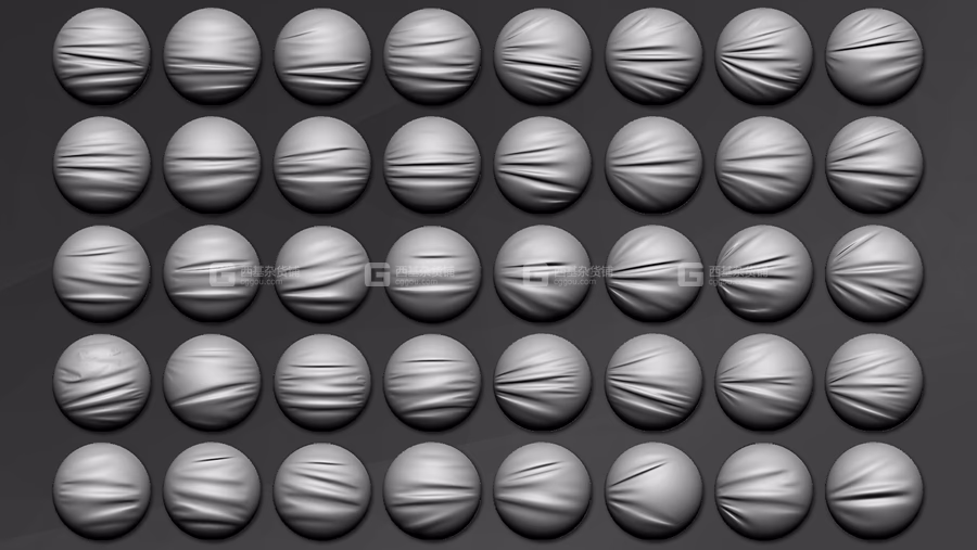 ZBrush皮革布料笔刷 Artstation – Leather & Fabric Tension Folds 1.1 Brushes_02.avif